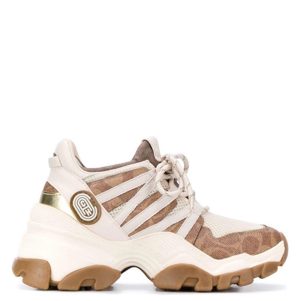 Women's COACH Runner C165 Sneakers in Khaki Signiture